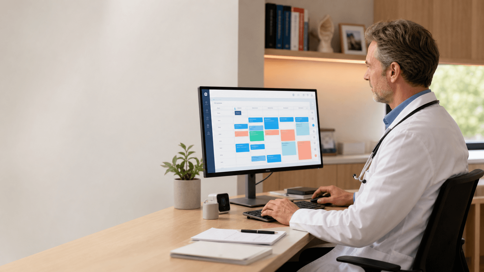 Médecin consultant les rappels de son agenda